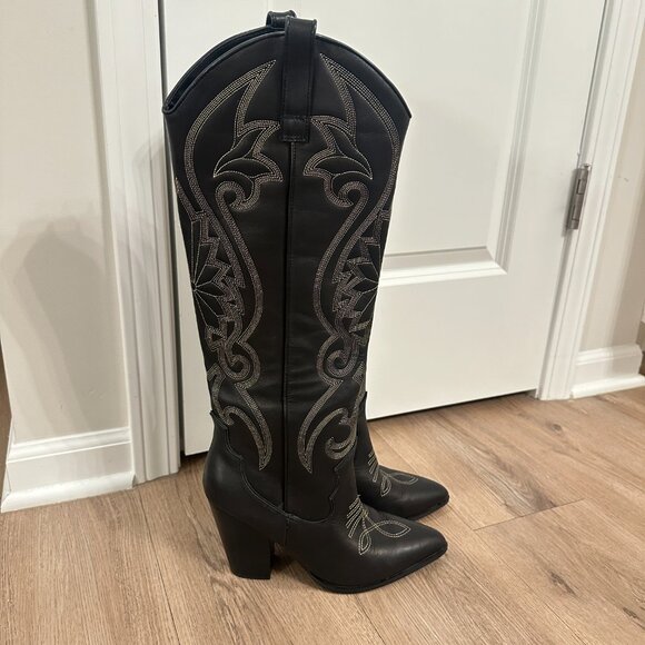 STEVE MADDEN Lasso Knee High Western Boot in Black Multi Size US 10 - Picture 5 of 13